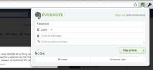 Evernote web clipper